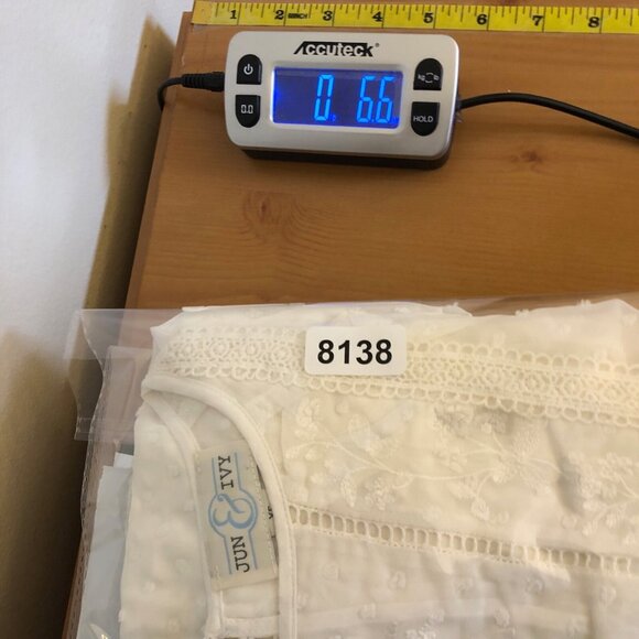 Jun & Ivy Top Womens Extra Small Ivory Floral Lace Swiss Dot Long Balloon Sleeve - Picture 8 of 8